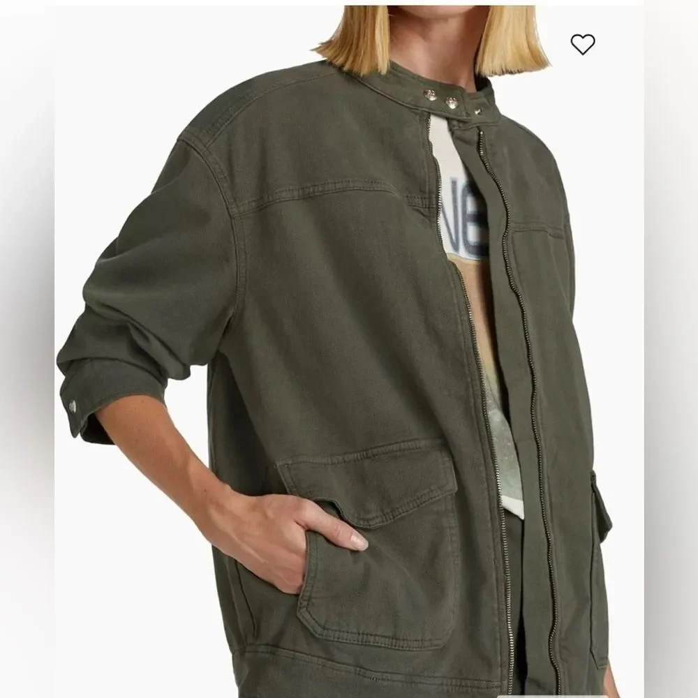 Anine Bing Henry utility field army jacket in green NWT